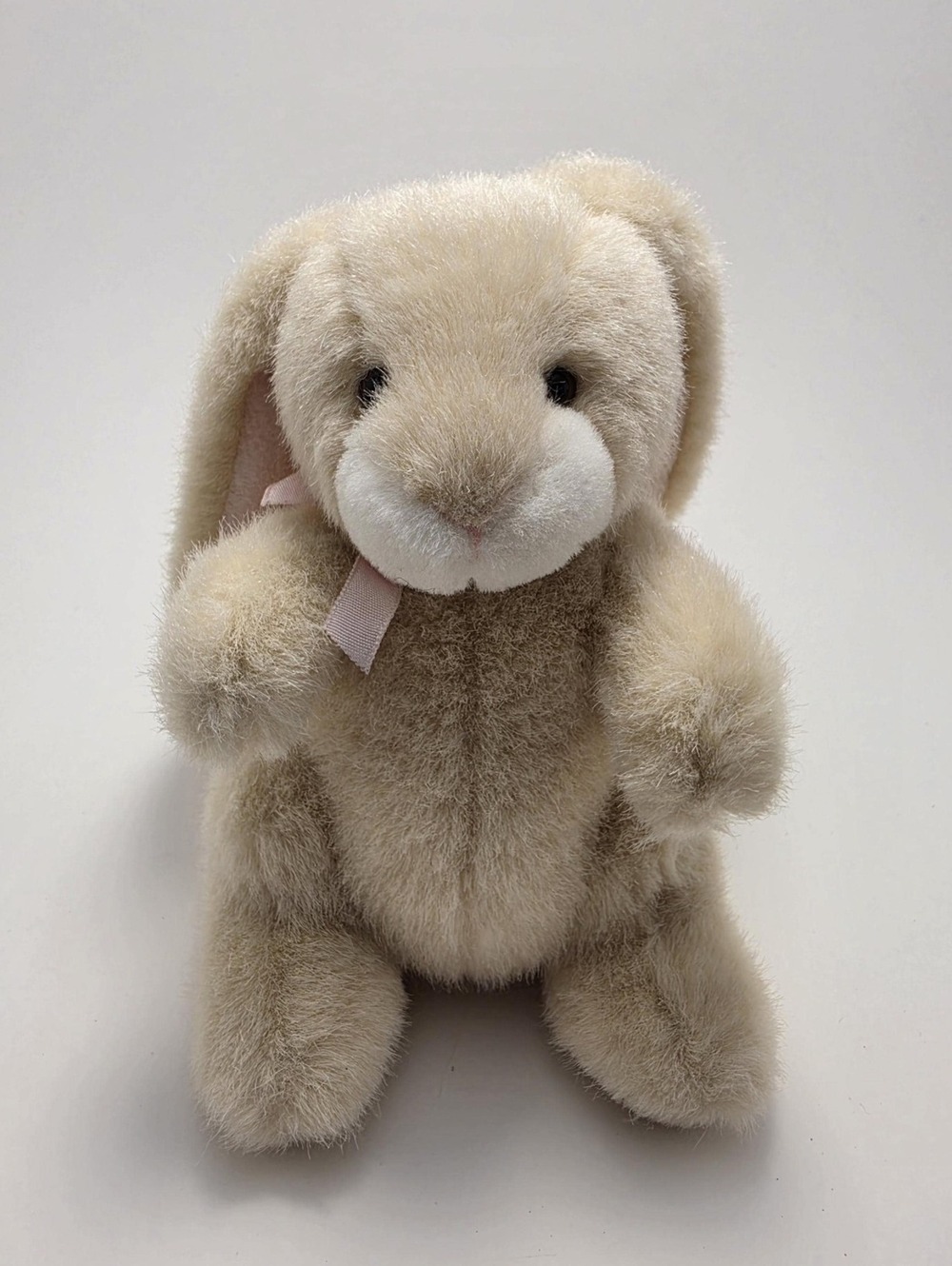 Russ Plush "Hope" the Bunny Stuffed Animal Pink Bow Vintage Plush (5 inch)